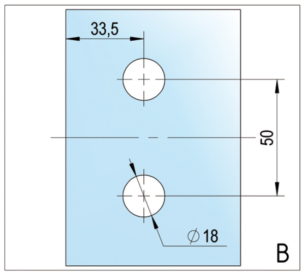 Duschbeschlag | Duschtürband ARTA Hebe/Senk